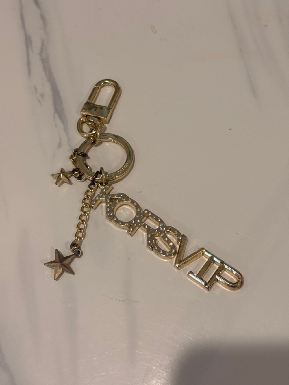 Michael Kors‎ Gold-Tone 'FOREVER' Key Charm with Star Dangles